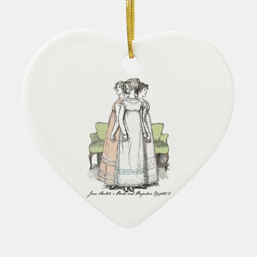 Youngest & Tallest, Jane Austen Pride en Prejudic Keramisch Ornament (Voorkant)