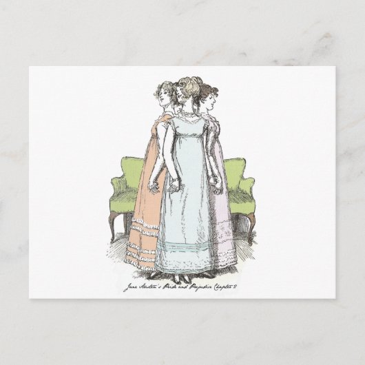 Youngest & Tallest, Jane Austen Pride & Prejudice Briefkaart (Voorkant)