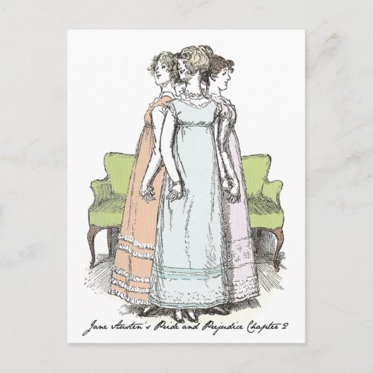 Youngest & Tallest, Jane Austen Pride & Prejudice Briefkaart (Voorkant)