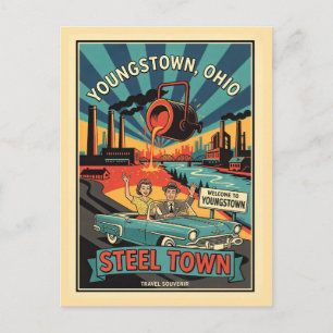 Youngstown OH – Staalstad Retro Jaren 50 Briefkaart