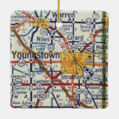 Youngstown Retro Map Keramisch Ornament (Achterkant)
