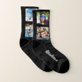 YOUR 8 Photos & Name custom socks (Paire)