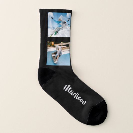 YOUR 8 Photos & Name custom socks (Gauche intérieur)