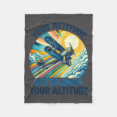 Your Attitude Determines Your Altitude Motivationa Fleece Deken (Voorkant)