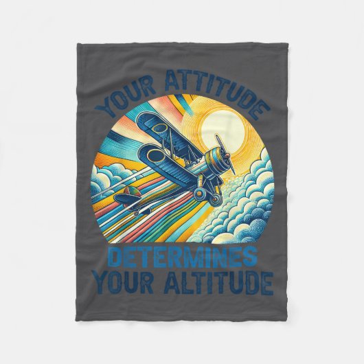 Your Attitude Determines Your Altitude Motivationa Fleece Deken (Voorkant)