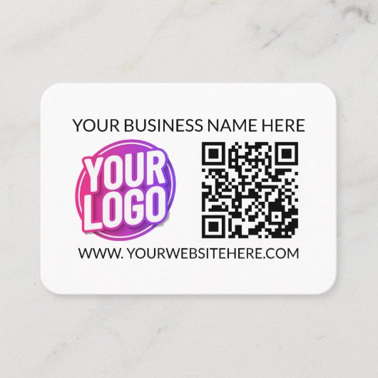 Your Business Company Team Logo & QR Code & Text Visitekaartje (Voorkant)