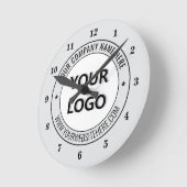 Your Business Logo and Text Branded Clock Example Ronde Klok (Hoek)
