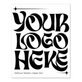 Your Business Logo Custom Groovy Retro Rubberstempel (Afrduk)