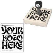 Your Business Logo Custom Groovy Retro Rubberstempel (Gestempeld)