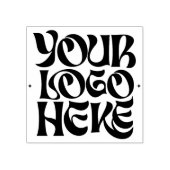 Your Business Logo Custom Groovy Rubberstempel (Afrduk)