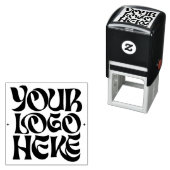 Your Business Logo Custom Groovy Zelfinktende Stempel (In situ)