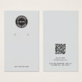 Your Business Logo QR Code Earrings Display Card (Devant & derrière)