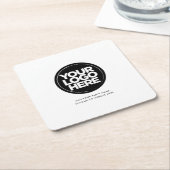 Your Business Logo Simple Basic Vierkante Kartonnen Onderzetter (Schuin)