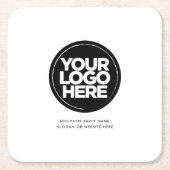 Your Business Logo Simple Basic Vierkante Kartonnen Onderzetter (Voorkant)