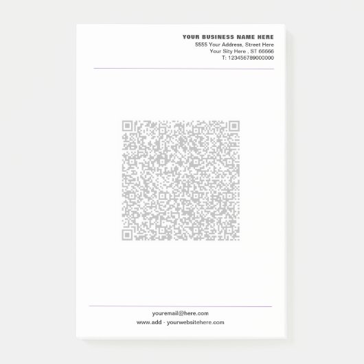 Your Business Post-it® Notes Template with QR Code (Devant)