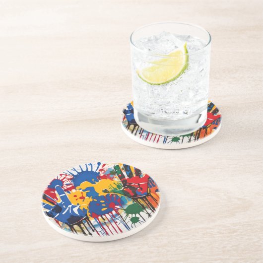 Your Childs Artwork One Of A Kind Personalized Zandsteen Onderzetter (Zijkant)