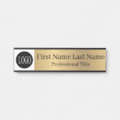 Your Company Logo Office Door Sign Faux Gold Deurbordje (Voorkant)