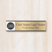 Your Company Logo Office Door Sign Faux Gold Deurbordje (Voorkant)
