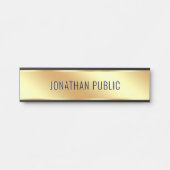 Your Custom Text Elegant Modern Simple Gold Home Deurbordje (Voorkant)