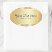 Your Custom Text Elegant Script Template Gold Ovale Sticker (Tas)