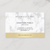 Your Custom Text Elegant Template Marble Gold Visitekaartje (Achterkant)