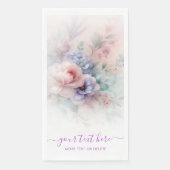 Your Custom Text Hand Script Aquarell Flowers Servet (Voorkant)