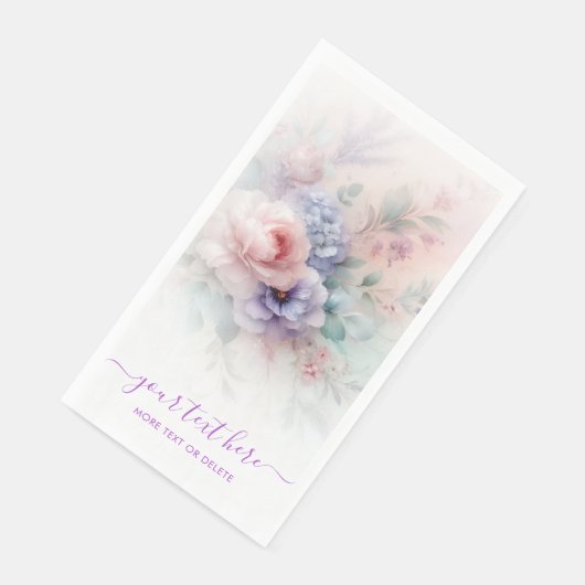 Your Custom Text Hand Script Aquarell Flowers Servet (Hoek)