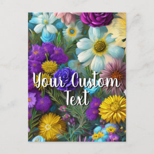 Your Custom Text Mixed Flowers 12 Template Feestdagenkaart