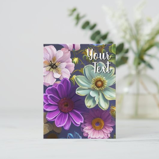 Your Custom Text Mixed Flowers 13 Template Feestdagenkaart (Staand voorkant)