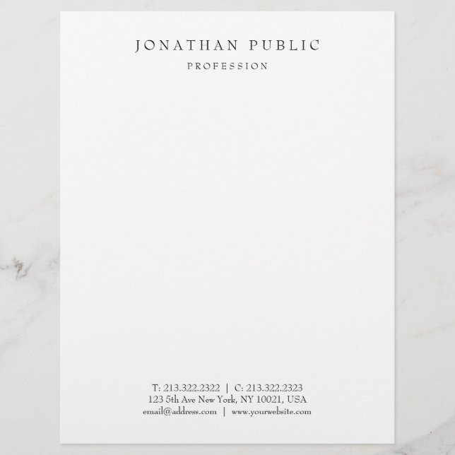 Your Custom Text Modern Simple Template White Briefhoofd (Voorkant)