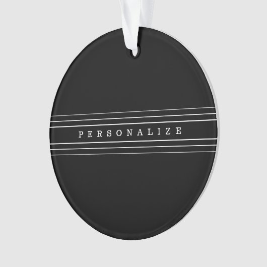 Your Custom Text & Modern Stripes | Black & White (devant)