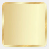 Your Custom Text Template Gold Blank Background Vierkante Sticker (Voorkant)