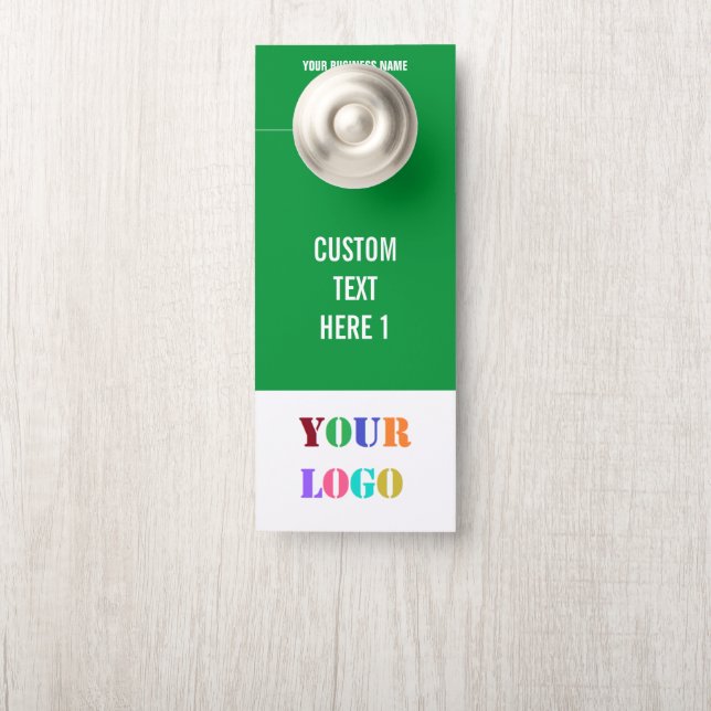 Your Design Company Logo Text Door Hanger Template (Op knop)