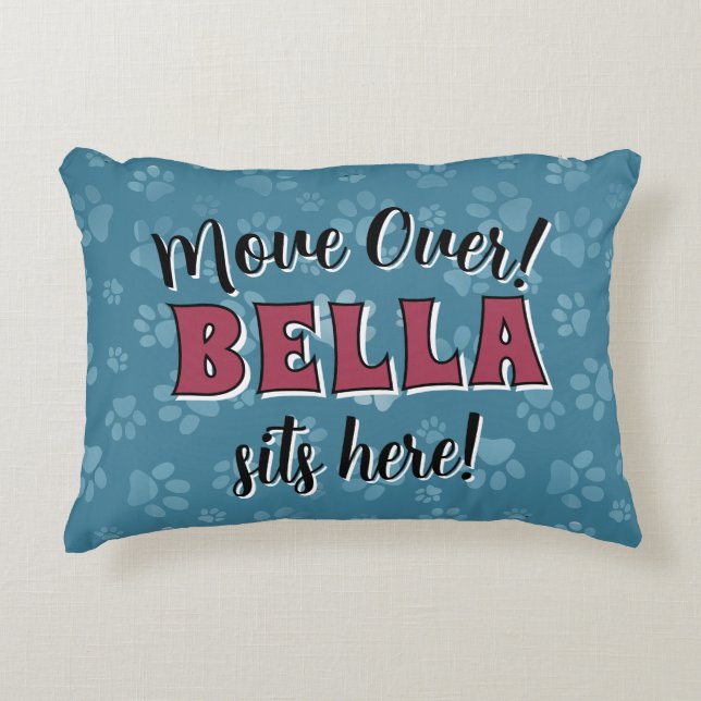 Your Dog's Name Funny Design Accent Pillow Accent Kussen (Voorkant)