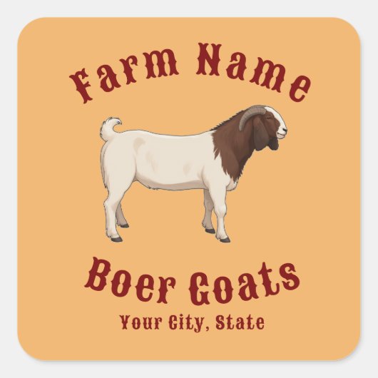 Your Farm Boer Goats Vierkante Sticker (Voorkant)