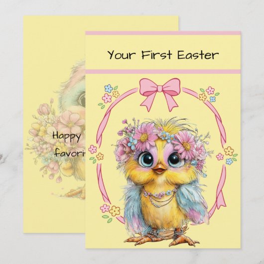 Your First Easter Flat Note Card Notitiekaartje (Voorkant / Achterkant)