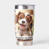 Your Funny Quote 3 Dog Photos Geïsoleerde Drinkbeker (Links)