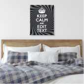 Your Keep Calm Text on Black Swirl Canvas Afdruk (Insitu (Slaapkamer))