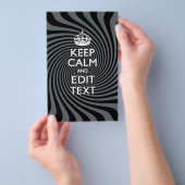 Your Keep Calm Text on Black Swirl Flyer (Hand)