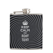 Your Keep Calm Text on Black Swirl Heupfles (Voorkant)