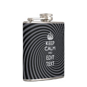 Your Keep Calm Text on Black Swirl Heupfles (Rechts)