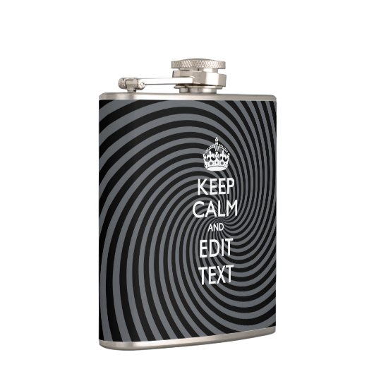 Your Keep Calm Text on Black Swirl Heupfles (Rechts)