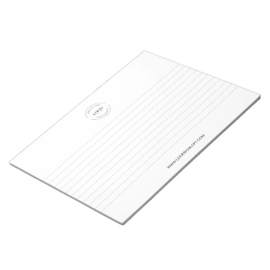 Your Logo and website lined Business promo Custom Notitieblok (Schuin)