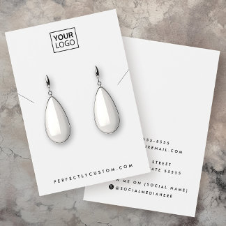 Your logo any color necklace earring display cards visitekaartje