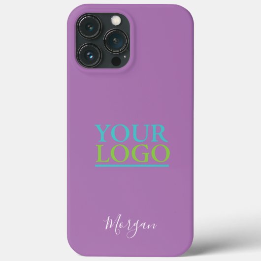 Your Logo/Art/Photo, White Script Name, Lavender Case-Mate iPhone Case (Achterkant)