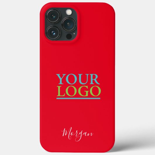 Your Logo/Art/Photo, White Script Name, Red Case-Mate iPhone Case (Achterkant)