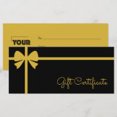 Your Logo Custom Business Gift Certificate (Voorkant / Achterkant)