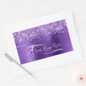 Your Logo Glittery Amethyst Glam Rechthoekige Sticker (Envelop)
