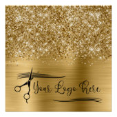 Your Logo Glittery Gold Glam Perfect Poster (Voorkant)
