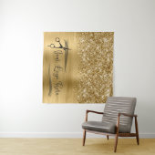 Your Logo Glittery Gold Glam Wandkleed (In Situ (horizontaal))